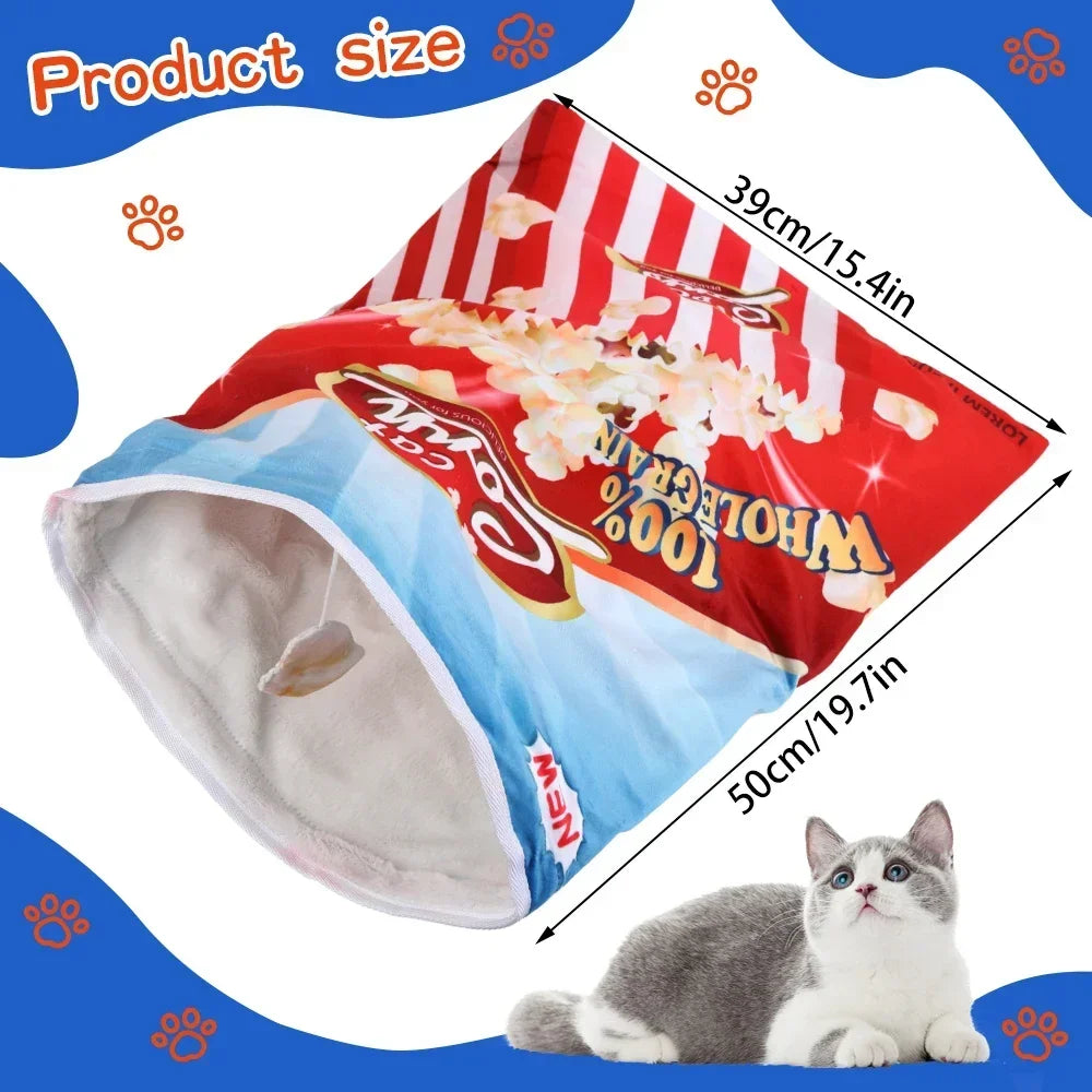 Collapsible Interactive Cat Tunnel Toy for Play and Exercise