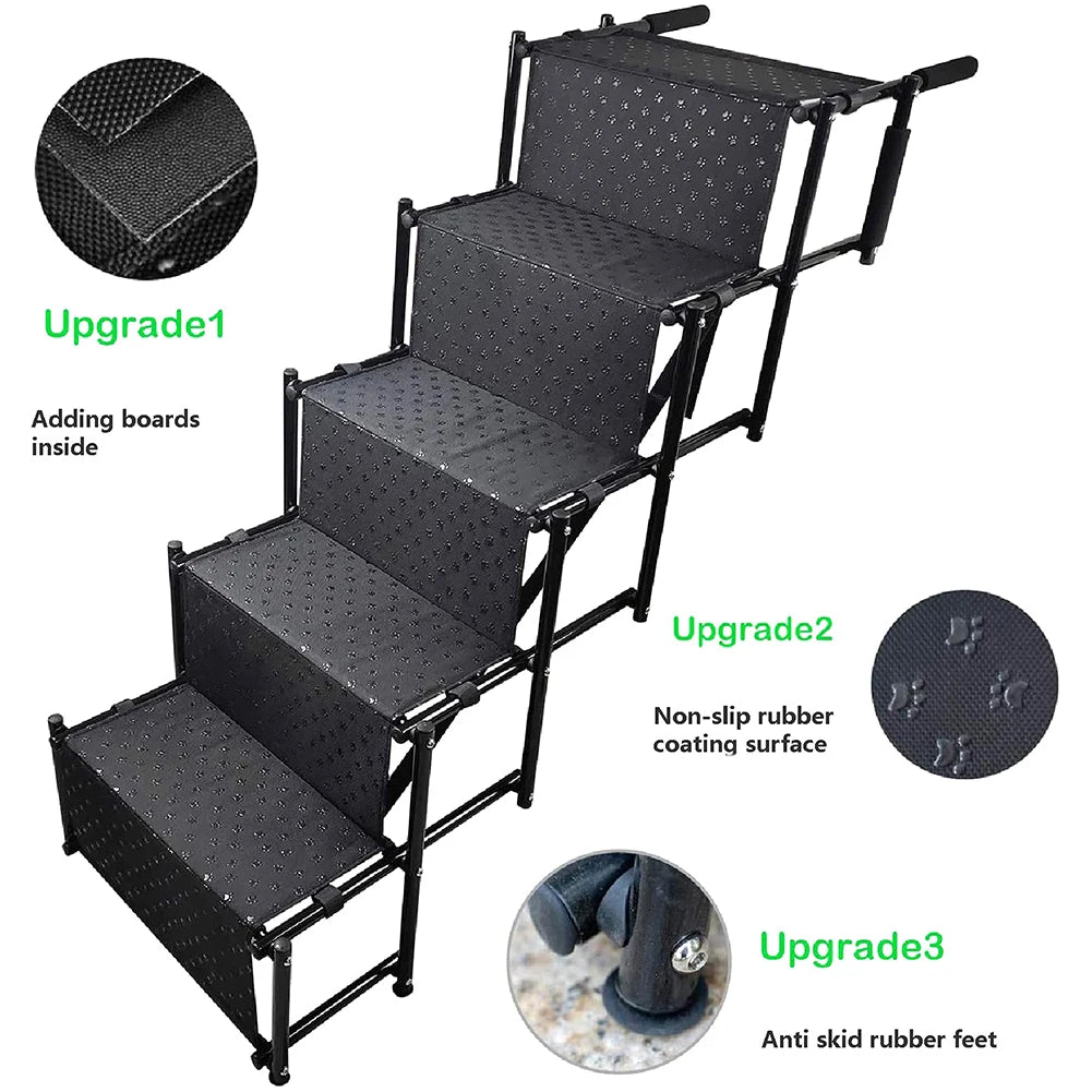 Foldable Nonslip Dog Ramp for Cars and SUVs Portable Stairs