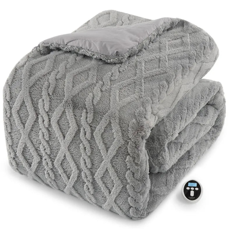 Heating Blanket 104x90 / 90x90 Inches Electric Heated Comforter Set 2 Heating Zones, 6 Heating Levels, Wireless Controller, Timer, Overheat Protection
