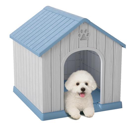 Weatherproof Plastic Dog House For Small Dogs Indoor Outdoor Shelter